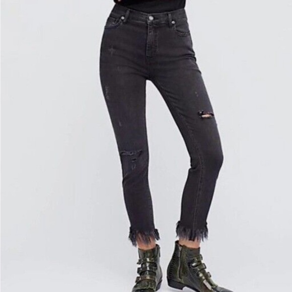 Free People Fringe Black Jeans - Picture 2 of 3